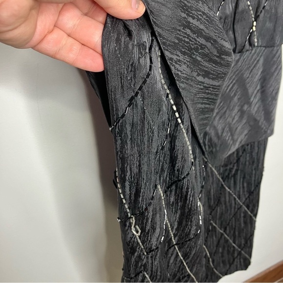 Francesca of Damon for starington black beaded silk dress size 8 - Picture 9 of 9